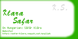 klara safar business card