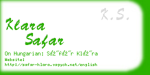 klara safar business card